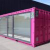 20ft Roze Kantoorcontainer – Compact, Modern en Veelzijdig