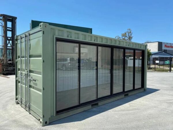 Nieuwe 20ft Kantoorcontainer met Airconditioning en Glazen Gevel
