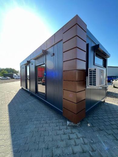 Modulaire Kantoorunit 800 × 300 cm met Douche – Volledig Uitgerust