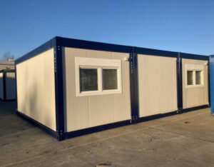 Samenstelling van 3 Geïsoleerde Prefabmodules – 54 m² Modulaire Werkruimte
