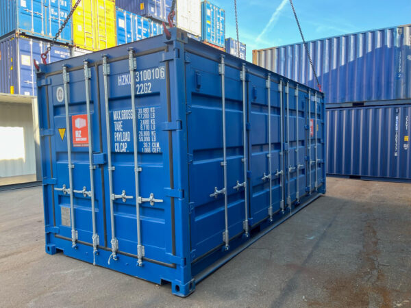 20 Voet Maritieme Container met Dubbele Zijklep – RAL 5010, IICL6, CSC Gecertificeerd