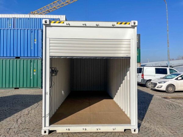 20 ft HC Container met Oprolpoorten (Lichtgrijs) – Versterkte Constructie