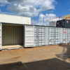 40 Voet High Cube Maritieme Container met 4 Zijkleppen – Grijs Okergeel