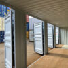 40 Voet High Cube Maritieme Container met 4 Zijkleppen – Grijs Okergeel