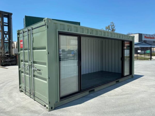 Nieuwe 20ft Kantoorcontainer met Airconditioning en Glazen Gevel