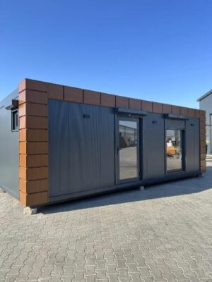 Modulaire Kantoorunit 800 × 300 cm met Douche – Volledig Uitgerust