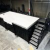 Zwarte Containerzwembad 6 m in CORTEN®-staal – Volledig Uitgerust & Direct Klaar voor Gebruik