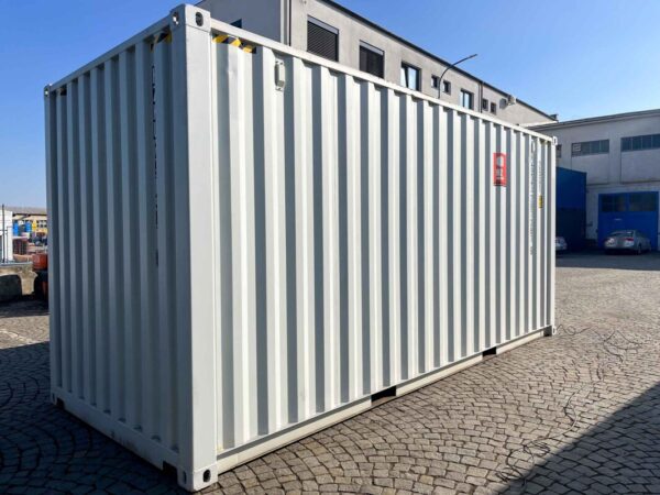 20 ft HC Container met Oprolpoorten (Lichtgrijs) – Versterkte Constructie