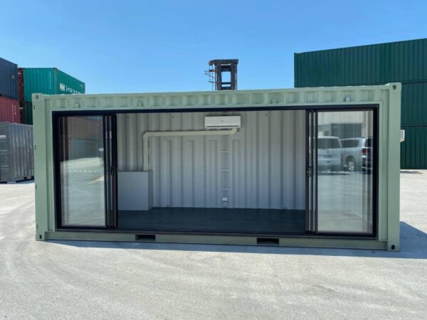 Nieuwe 20ft Kantoorcontainer met Airconditioning en Glazen Gevel