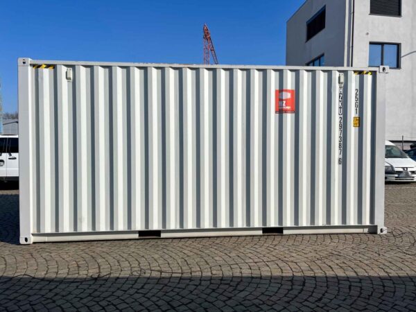 20 ft HC Container met Oprolpoorten (Lichtgrijs) – Versterkte Constructie
