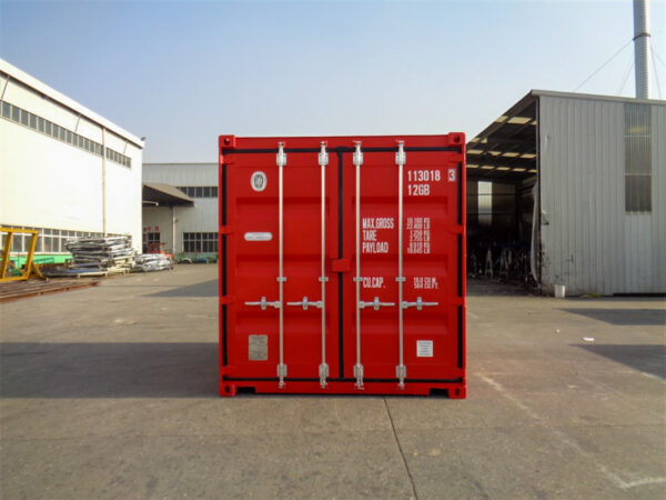 Nieuwe 10 Voet Maritieme Container – Rood – Corten Staal