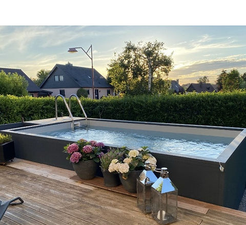 Mobiele Zwembadcontainer van Staal – 5,25 m met Geïntegreerde Technische Ruimte
