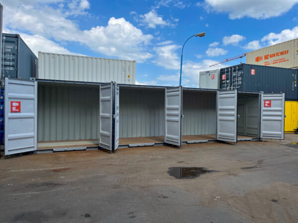 40 Voet High Cube Maritieme Container met 4 Zijkleppen – Grijs Okergeel