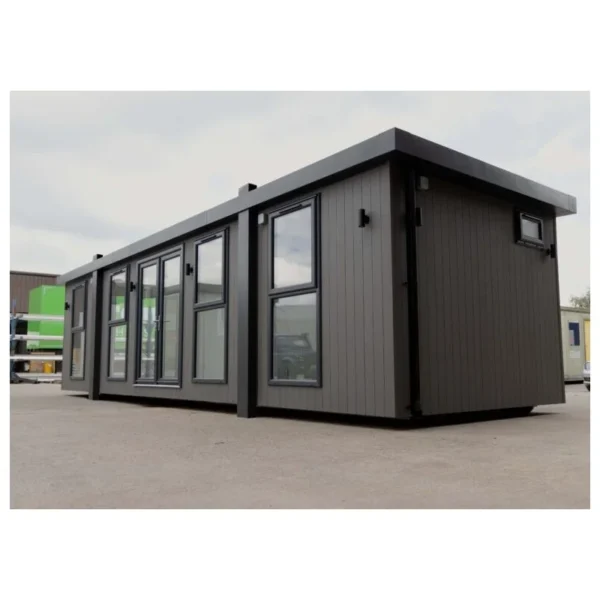 30ft Kantoorcontainer met Complete Badkamer, Keuken en Houten Afwerking