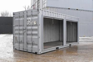 20ft Opslagcontainer met Laterale Roldeuren – Robuust, Veilig en Direct Toegankelijk