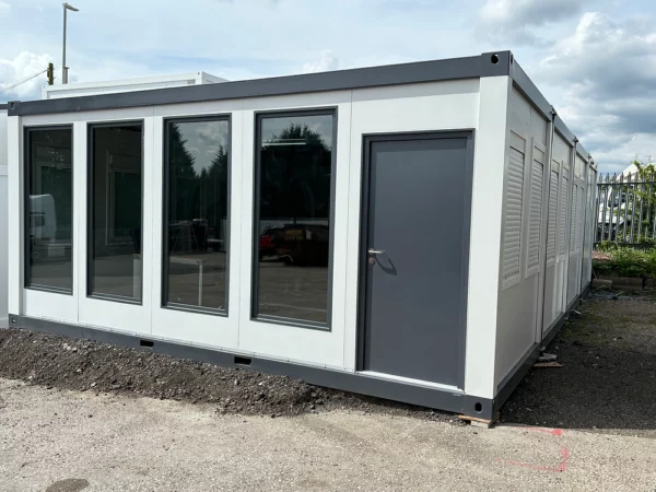 Modulaire Kantoorunit – 4 Modules (6,00 × 9,72 m) met Kantine en Sanitair