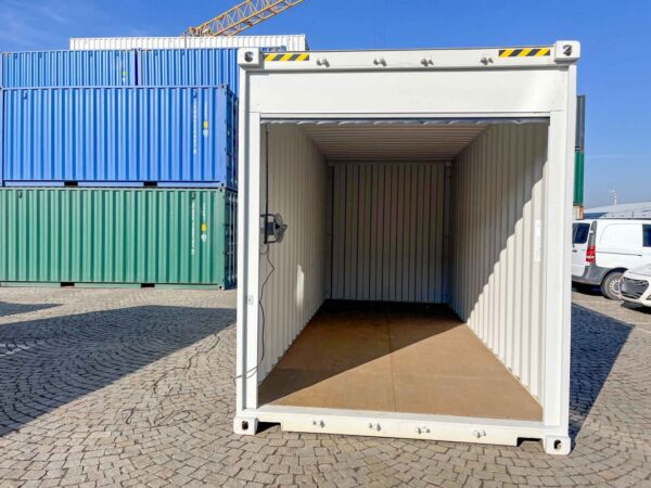 20 ft HC Container met Oprolpoorten (Lichtgrijs) – Versterkte Constructie