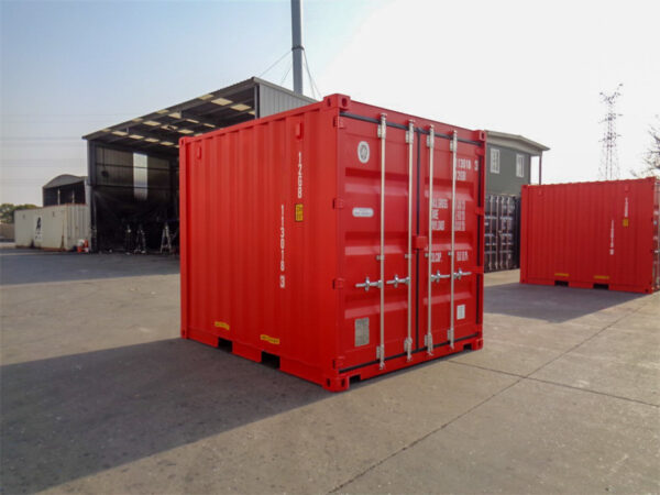 Nieuwe 10 Voet Maritieme Container – Rood – Corten Staal