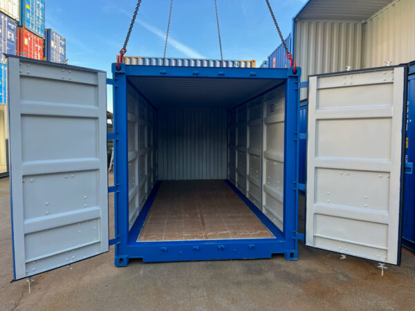 20 Voet Maritieme Container met Dubbele Zijklep – RAL 5010, IICL6, CSC Gecertificeerd