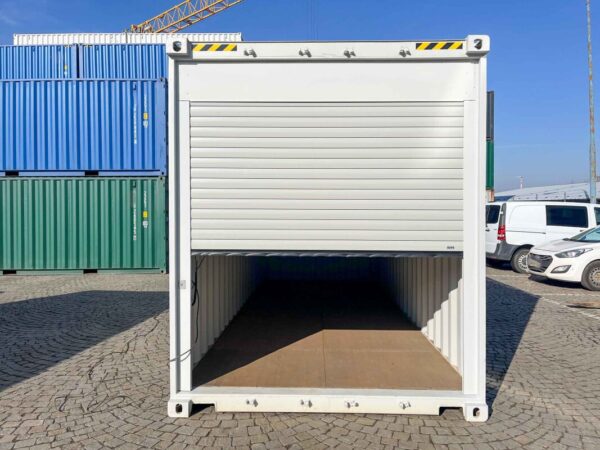 20 ft HC Container met Oprolpoorten (Lichtgrijs) – Versterkte Constructie